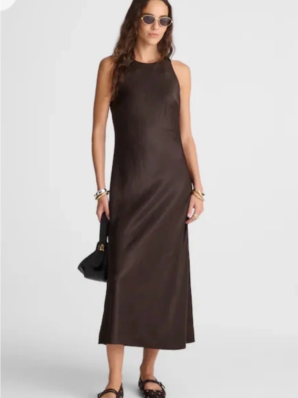 Madewell Chocolate Brown Midi Slip Dress